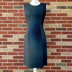 ☀️ Elie Tahari Ombré Round Neck Blue Gray Sleeveless Sheath Midi Dress